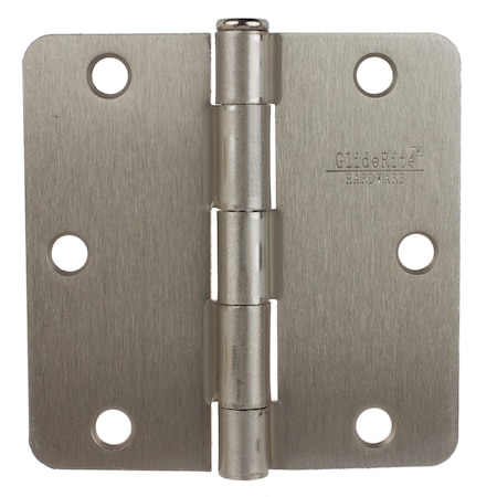 Gliderite Hardware 3-1/2 in. Satin Nickel Door Hinge with 1/4 in. Corner Radius - 3514-SN 3514-SN-1
